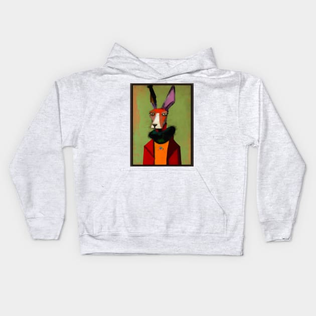 Hare in Clothes Kids Hoodie by Walter WhatsHisFace